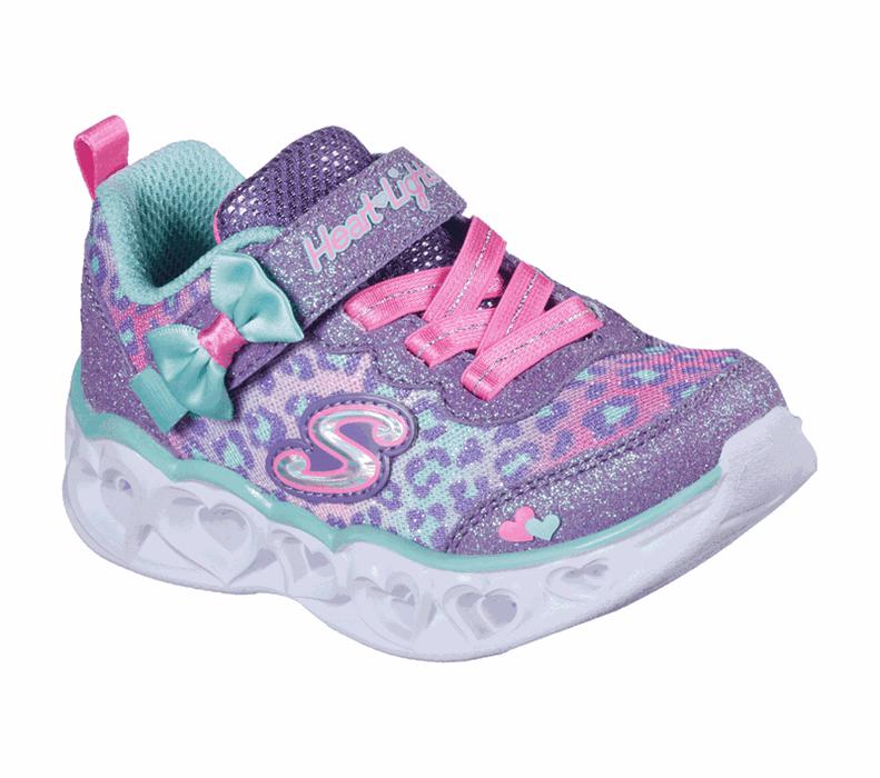 Skechers Flickor Lavendel/Ljusturkos Sneakers - S Lights: Heart Lights - Untamed Heart - Sverige (ET